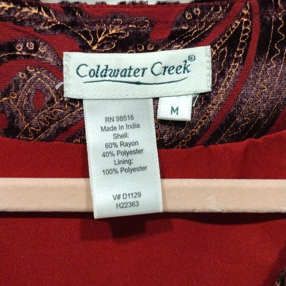 Coldwater Creek Paisley Velvet Flocked Long Sleeve One Button Jacket M Gothic - Picture 2 of 6